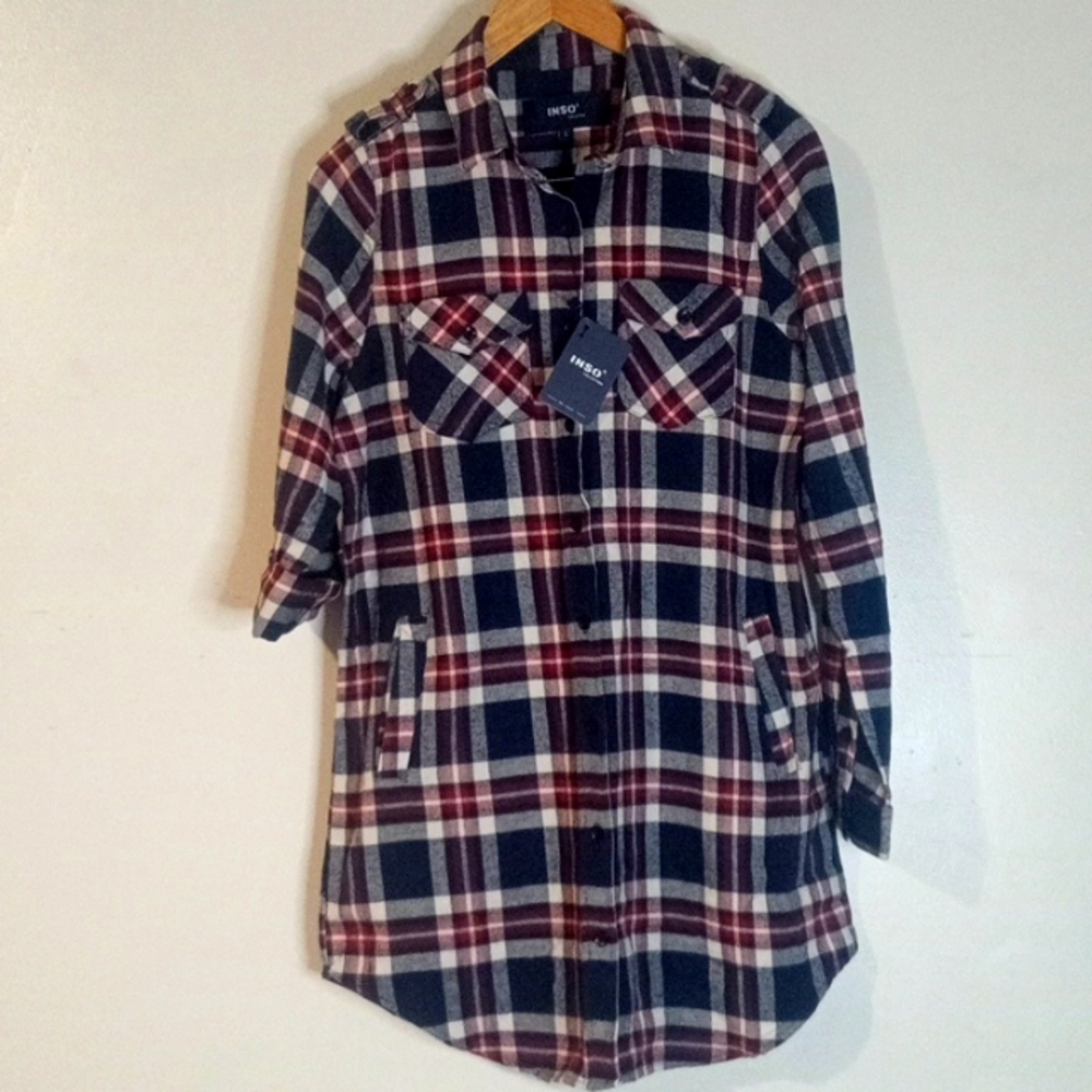 Inso collection plaid shirt with pocket.  (BMW)